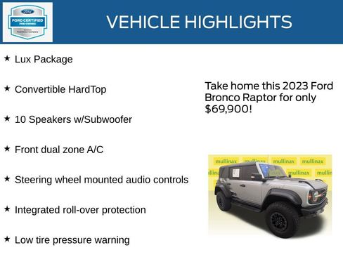 Certified 2023 Ford Bronco Raptor image 34