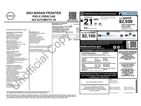 Used 2023 Nissan Frontier Pro-X w/ Tow Package image 7