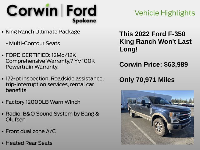 Used 2022 Ford F350 King Ranch w/ King Ranch Ultimate Package AWD/4WD image 12