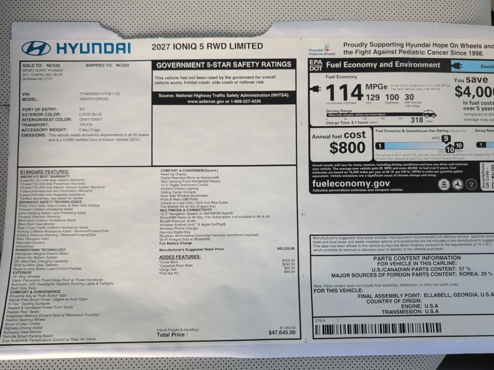 New 2027 Hyundai Ioniq 5 Limited RWD image 33