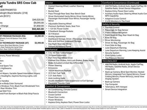 Used 2023 Toyota Tundra SR5 w/ TRD Sport Premium Package AWD/4WD image 37