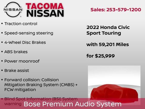 Used 2022 Honda Civic Sport Touring image 3