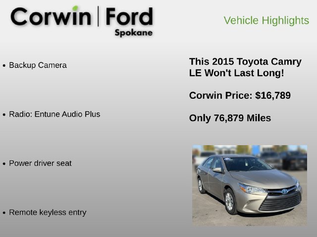 Used 2015 Toyota Camry LE FWD image 6