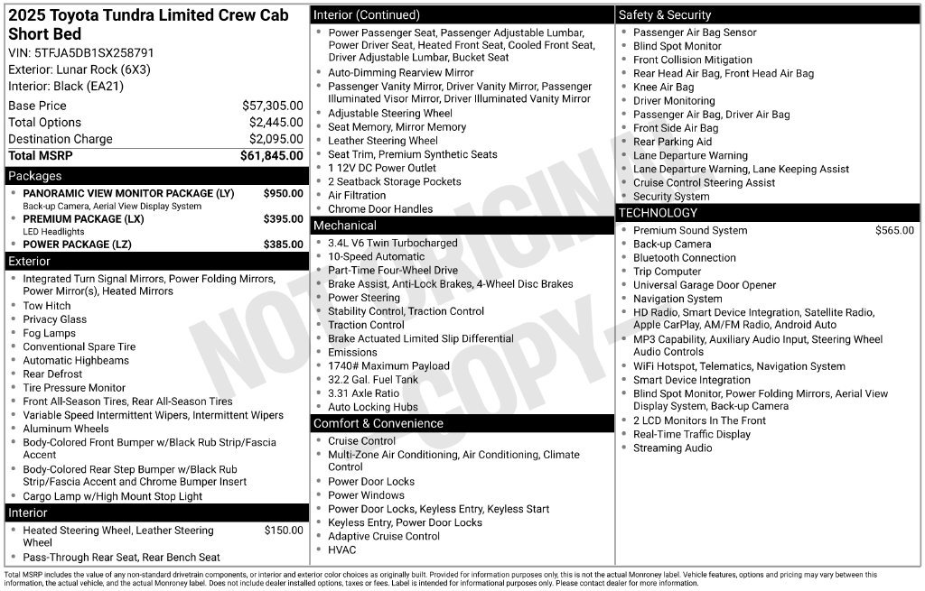 Used 2025 Toyota Tundra Limited AWD/4WD image 2