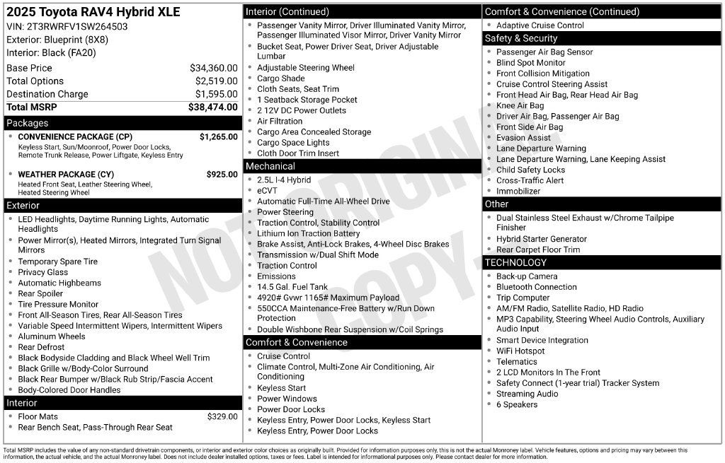 Used 2025 Toyota RAV4 XLE w/ Convenience Package AWD/4WD image 35
