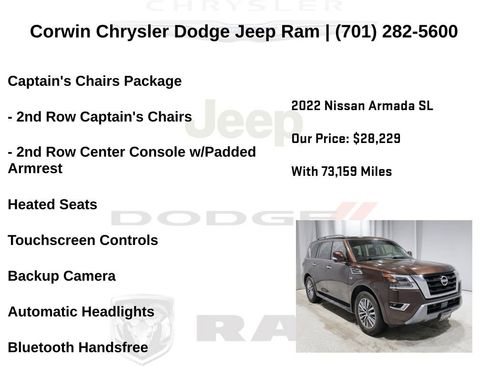 Used 2022 Nissan Armada SL w/ Captain's Chairs Package AWD/4WD image 6