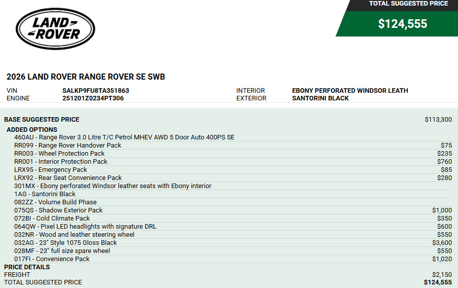 Used 2026 Land Rover Range Rover SE AWD/4WD image 3