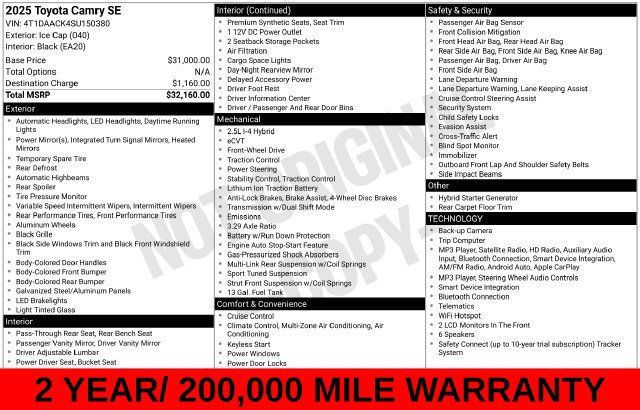 Used 2025 Toyota Camry SE FWD image 18