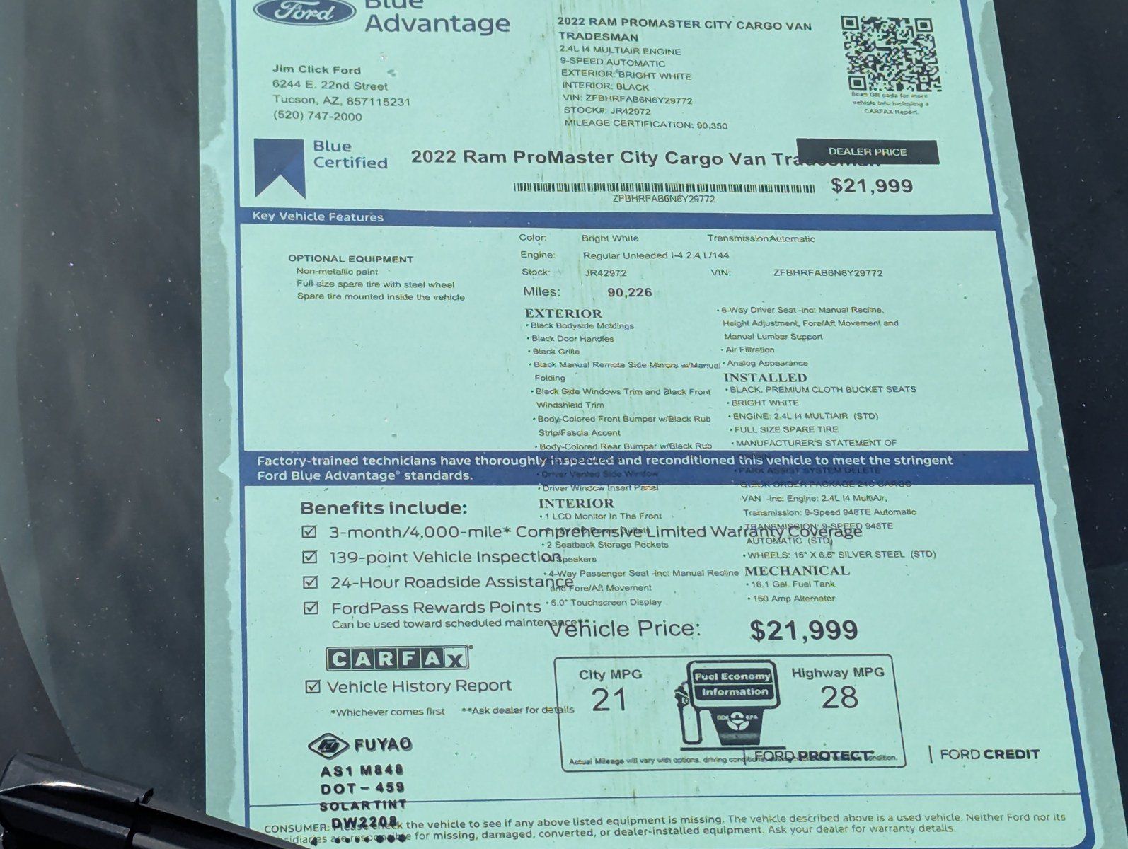 Used 2022 RAM ProMaster City Tradesman FWD image 19
