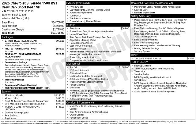 New 2026 Chevrolet Silverado 1500 RST w/ Z71 Off-Road Package AWD/4WD image 29