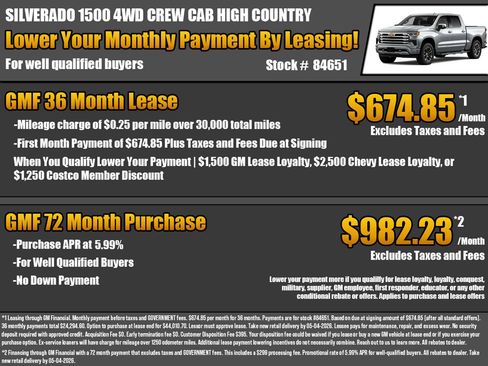 New 2026 Chevrolet Silverado 1500 High Country w/ Technology Package AWD/4WD image 2
