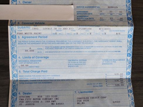 Used 1992 Subaru Loyale 4WD Wagon image 52