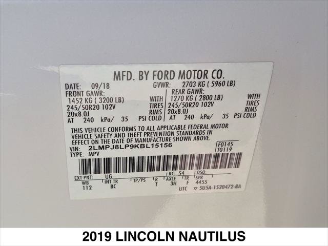 Used 2019 Lincoln Nautilus Reserve AWD/4WD image 28