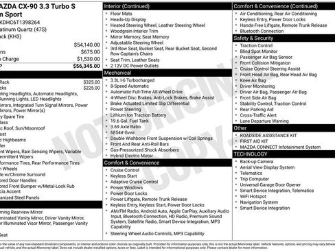 New 2026 MAZDA CX-90 3.3 Turbo S w/ Premium Package AWD/4WD image 39