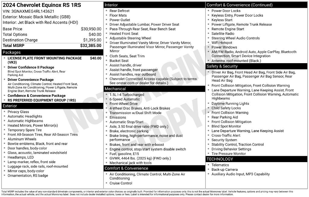 Used 2024 Chevrolet Equinox RS FWD image 6