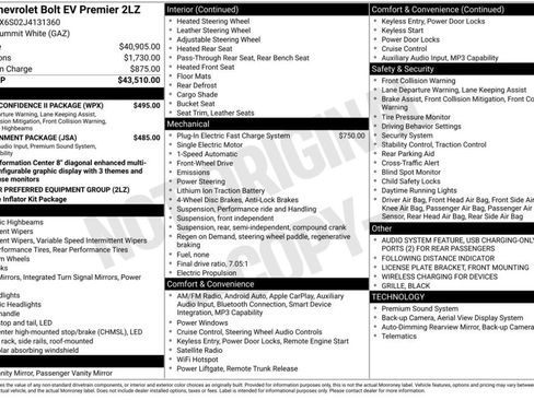 Used 2018 Chevrolet Bolt Premier w/ Driver Confidence II Package FWD image 6