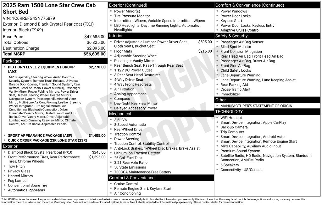Used 2025 RAM 1500 Lone Star RWD image 6