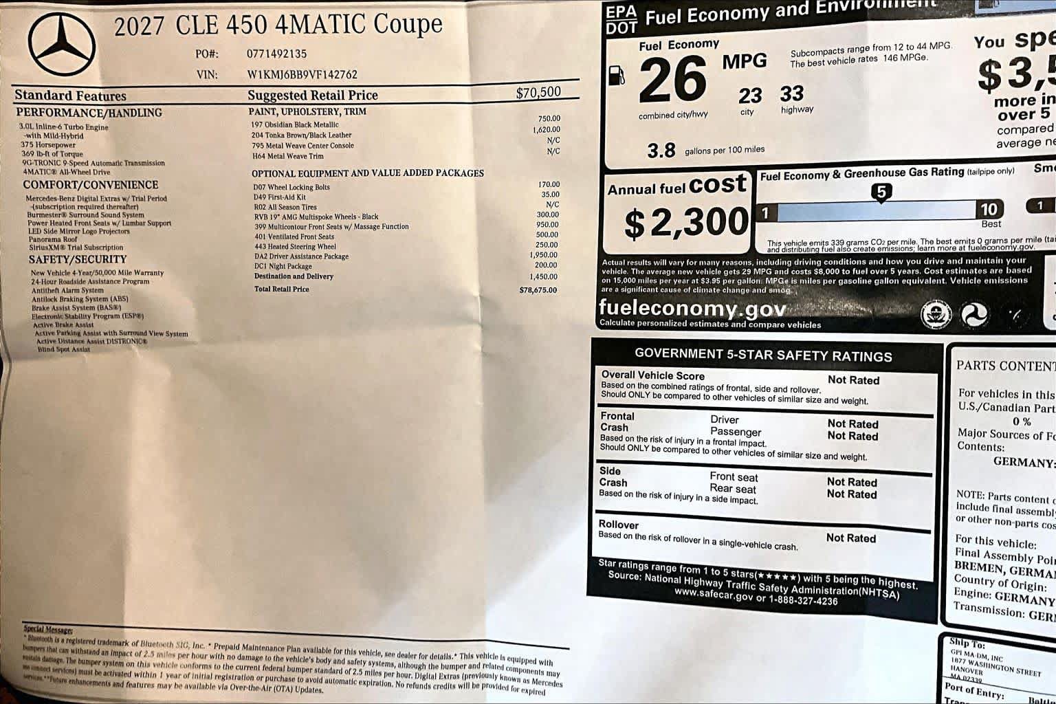 New 2027 Mercedes-Benz CLE 450 4MATIC Coupe image 19