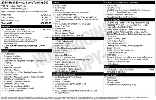 Used 2024 Buick Envista Sport Touring w/ Convenience I Package FWD image 30