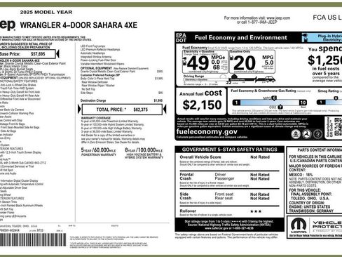 Used 2025 Jeep Wrangler Unlimited Sahara AWD/4WD image 4