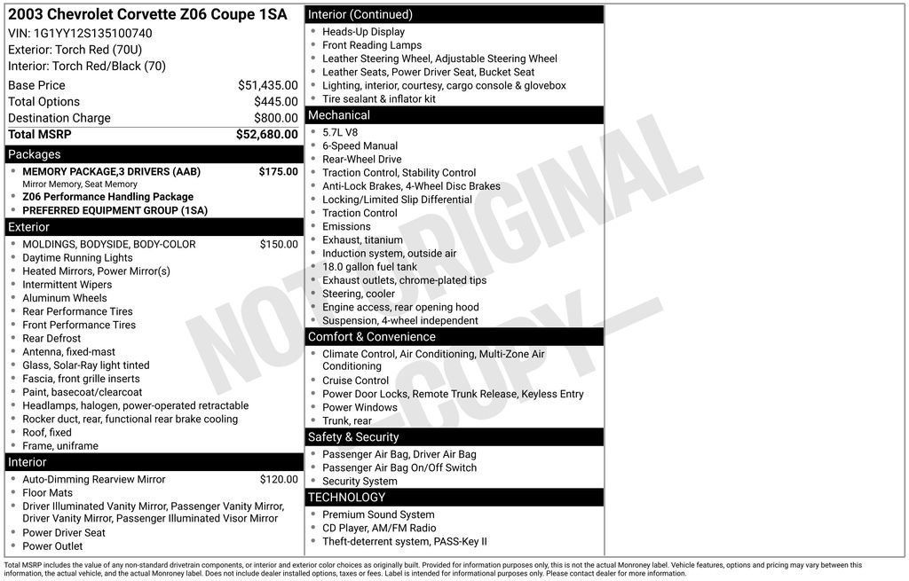 Used 2003 Chevrolet Corvette Z06 w/ Memory Package, 3 Drivers RWD image 34