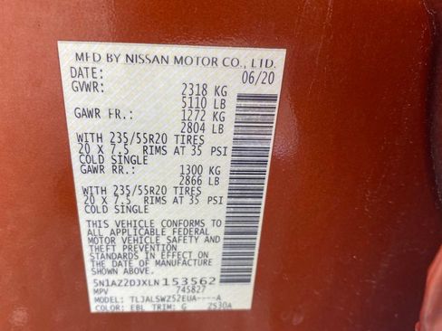 Used 2020 Nissan Murano Platinum w/ Cargo Package FWD image 22