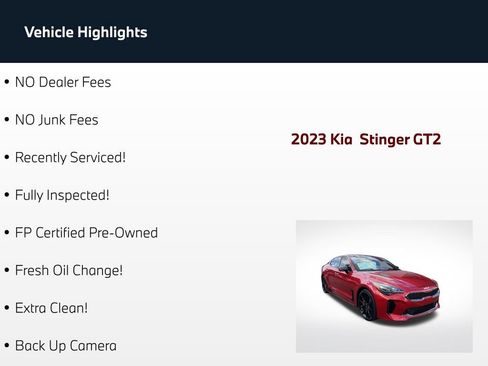Used 2023 Kia Stinger GT2 w/ Option Group 015 RWD image 64