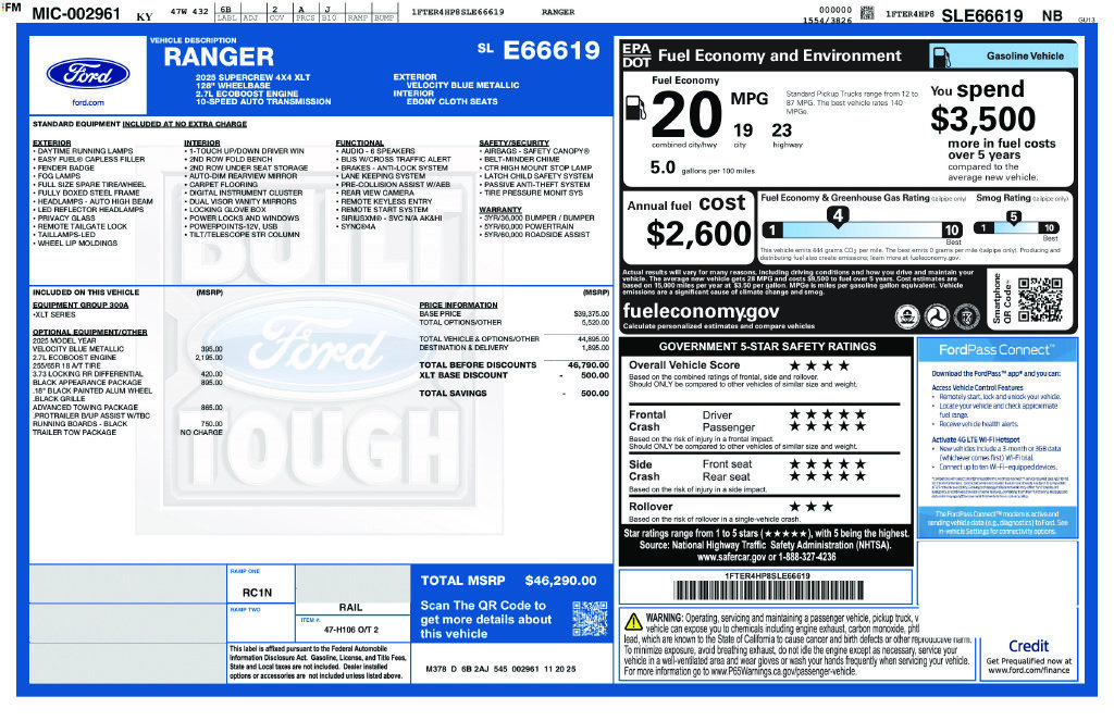 Used 2025 Ford Ranger XLT w/ Black Appearance Package AWD/4WD image 22