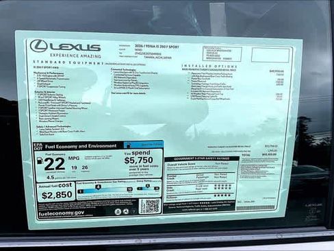 New 2026 Lexus IS 350 F Sport w/ Technology Package AWD/4WD image 13