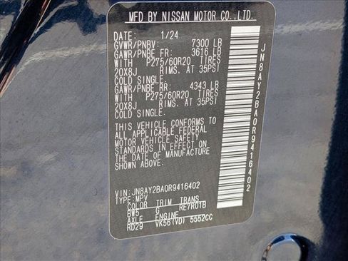 Used 2024 Nissan Armada SL w/ Captain's Chairs Package RWD image 26