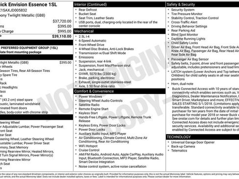 Used 2018 Buick Envision Essence image 4