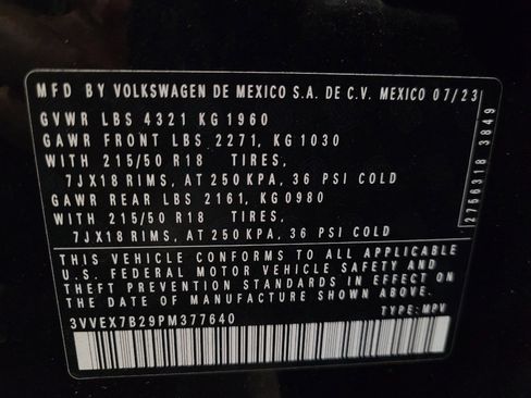 Used 2023 Volkswagen Taos SE w/ Panoramic Sunroof Package FWD image 33