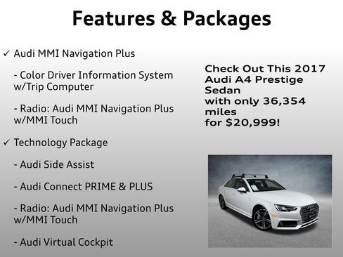 Used 2017 Audi A4 2.0T Prestige w/ Prestige Package image 20
