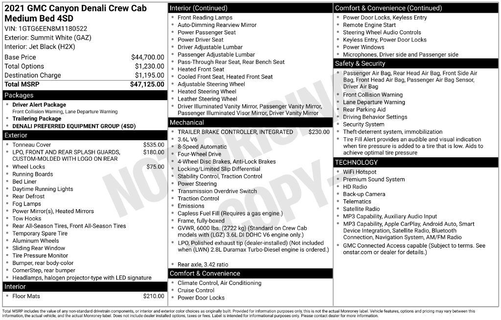 Used 2021 GMC Canyon Denali AWD/4WD image 43