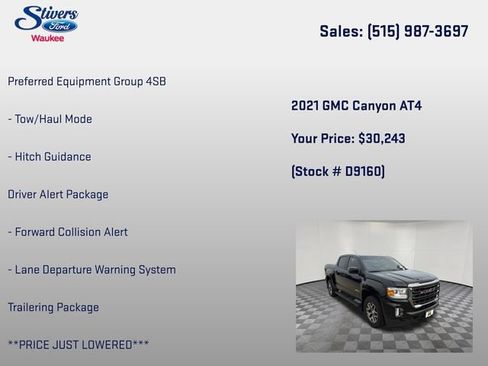 Used 2021 GMC Canyon AT4 w/ Driver Alert Package AWD/4WD image 8