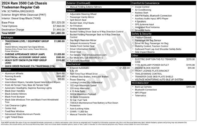 New 2024 RAM 3500 Tradesman AWD/4WD image 4