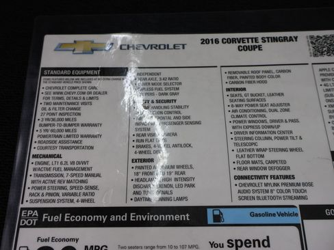 Used 2016 Chevrolet Corvette Stingray Coupe w/ 3LT Preferred Equipment Group image 26