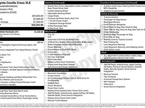 Used 2024 Toyota Corolla Cross XLE w/ Convenience Package AWD/4WD image 23