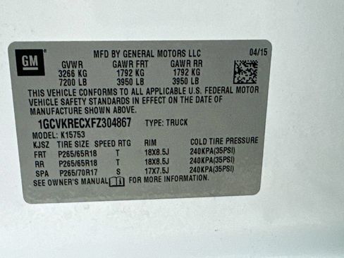 Used 2015 Chevrolet Silverado 1500 LT w/ All Star Edition AWD/4WD image 6