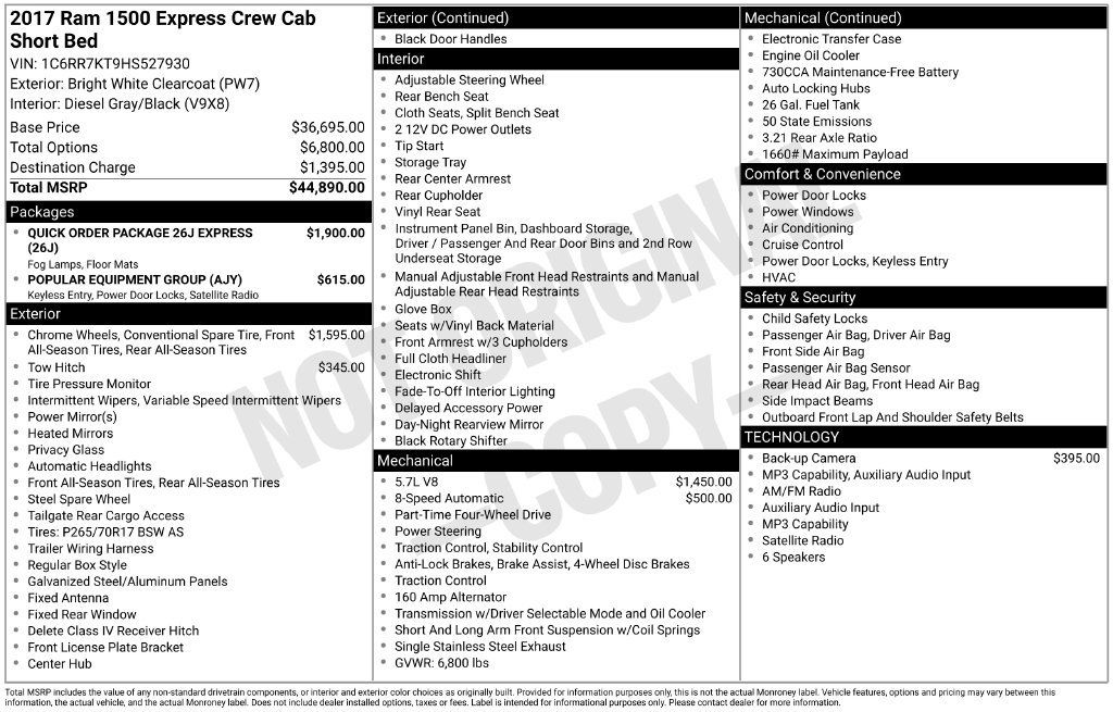 Used 2017 RAM 1500 Express AWD/4WD image 4