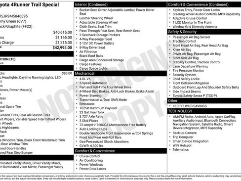 Used 2021 Toyota 4Runner Trail Special Edition AWD/4WD image 17