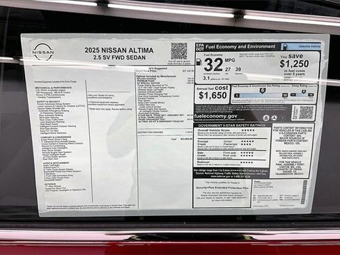New 2025 Nissan Altima 2.5 SV w/ SV Special Edition Package image 36