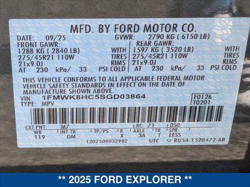 Used 2025 Ford Explorer Platinum w/ Ultimate Package image 25