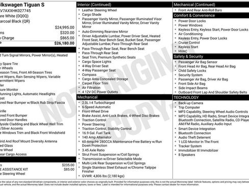 Used 2017 Volkswagen Tiguan S image 2