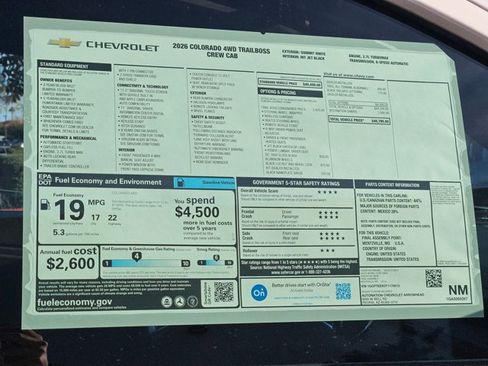 New 2026 Chevrolet Colorado Trail Boss AWD/4WD image 17