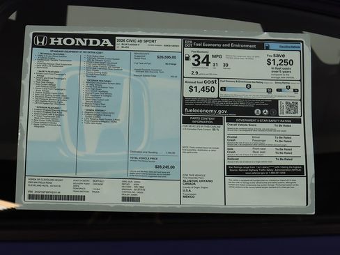 New 2026 Honda Civic Sport image 23