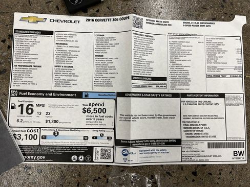 Used 2016 Chevrolet Corvette Z06 w/ 3LZ Preferred Equipment Group image 40