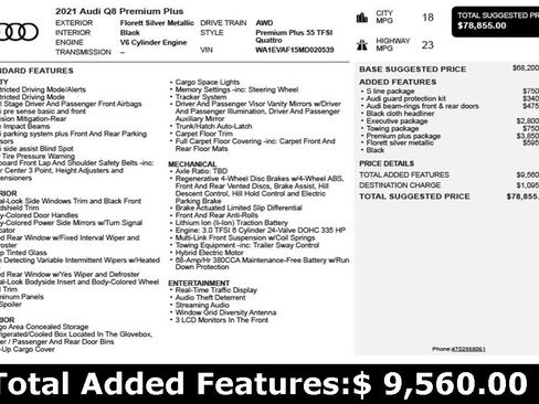 Used 2021 Audi Q8 Premium Plus image 3