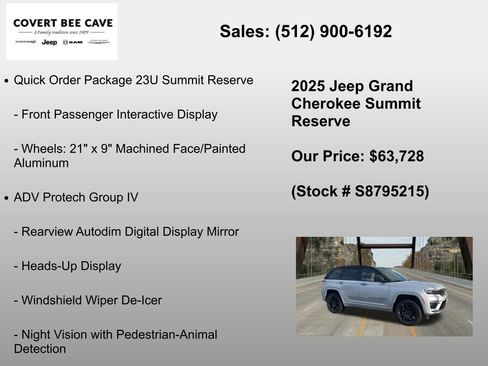 New 2025 Jeep Grand Cherokee Summit AWD/4WD image 12