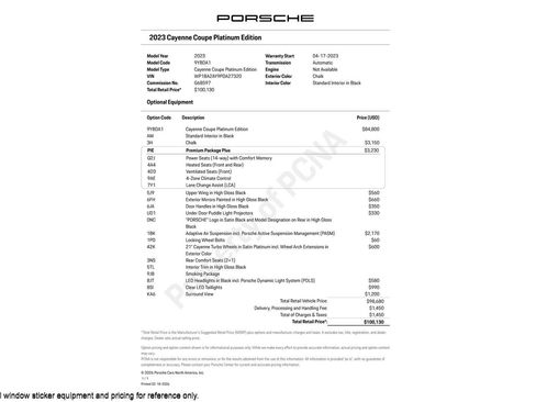 Used 2023 Porsche Cayenne Platinum Edition image 3